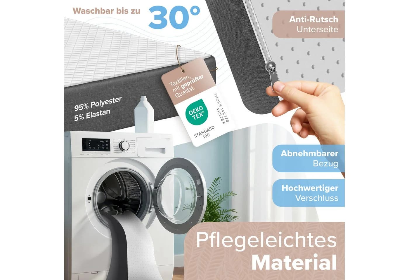 ELONEO Klappbett Gästebett Stabil Platzsparend Matratze Optional - Bild 5