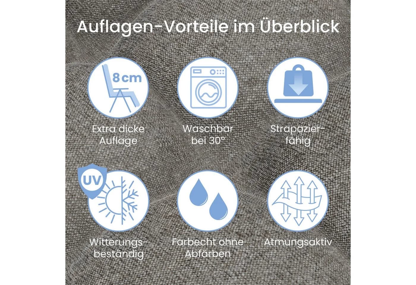 ELONEO Gartenliege mit extra dicker Auflage inkl. Nackenkissen & Getränkehalter - Bild 3