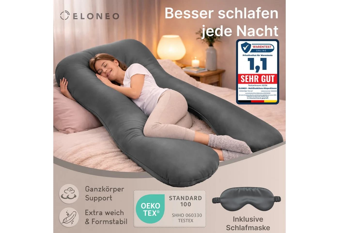 ELONEO Seitenschläferkissen XXL Multifunktionskissen - Bild 3