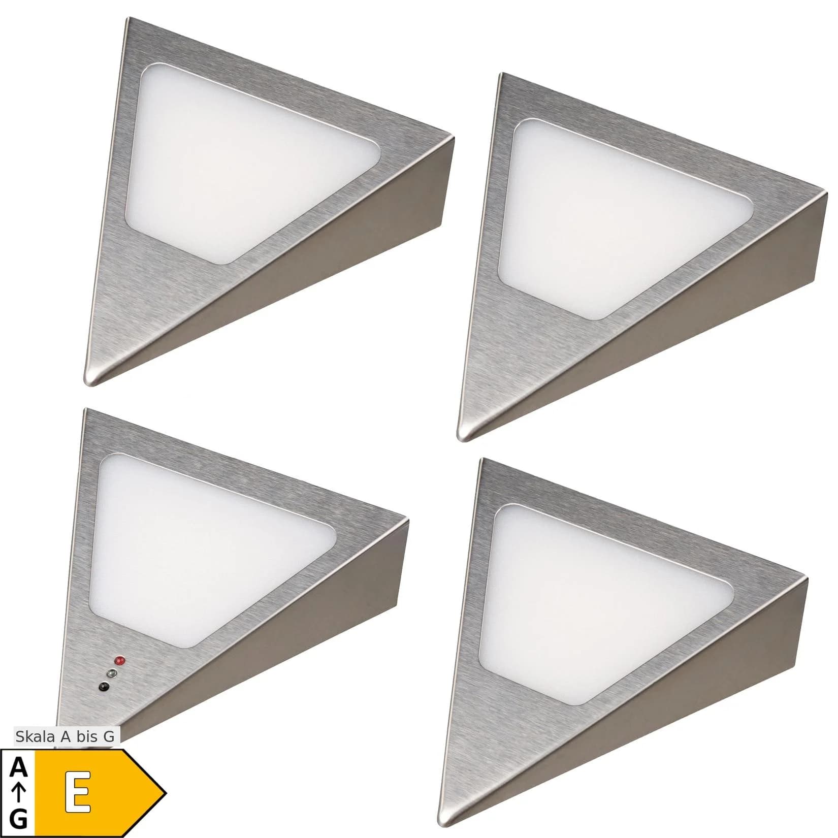 4er Set LED Dreiecksunterbauleuchte mit Sensor warmweiss dimmbar