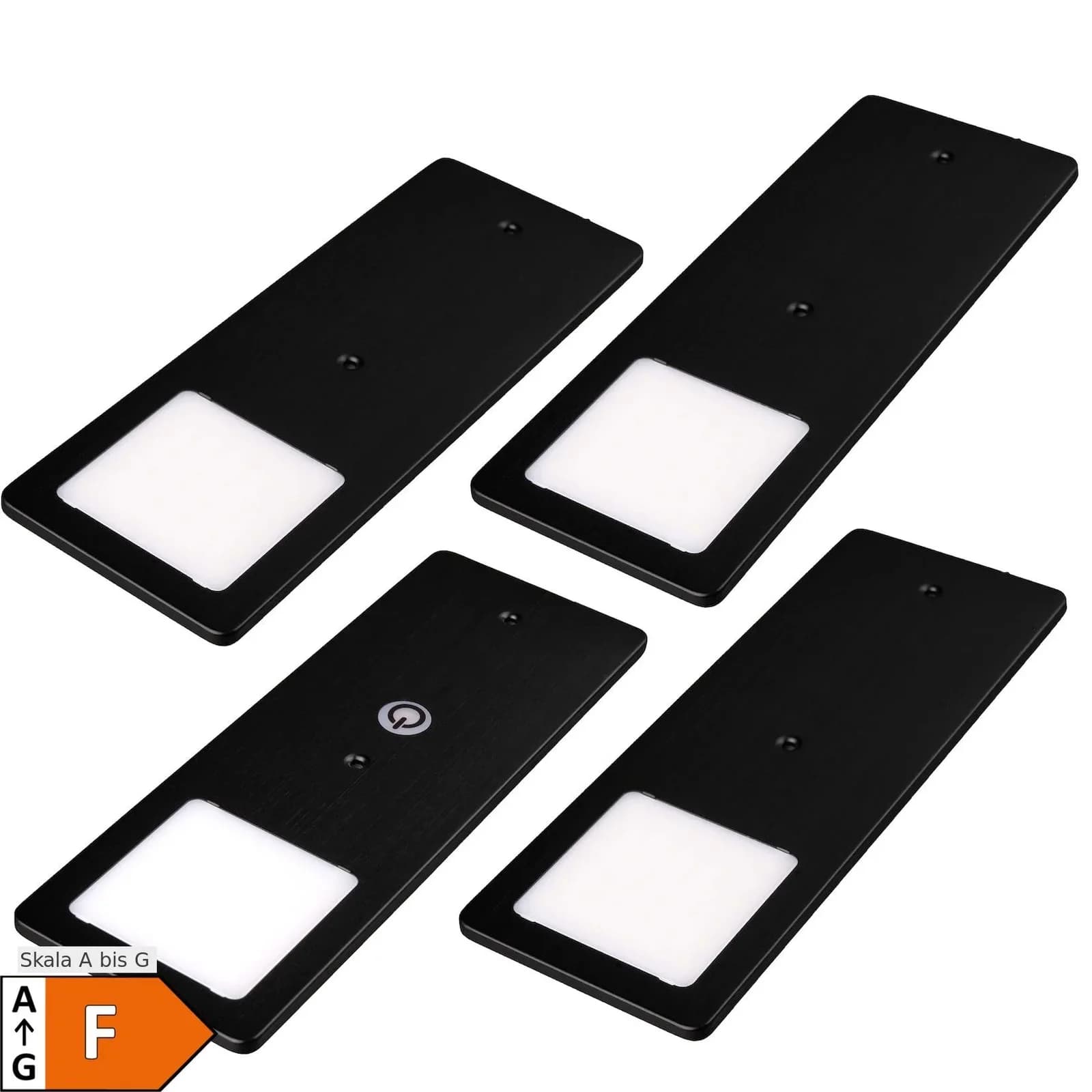 kalb LED Unterbauleuchte Schwarz 4er Set mit Touch-Dimmfunktion
