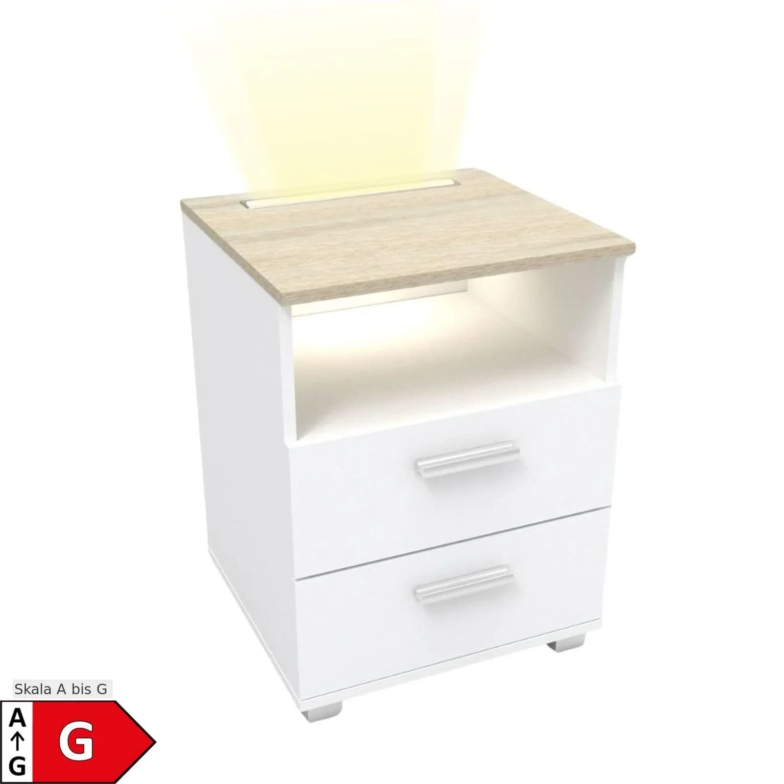 kalb Mila Nachtkonsole mit LED Licht dimmbar Eiche
