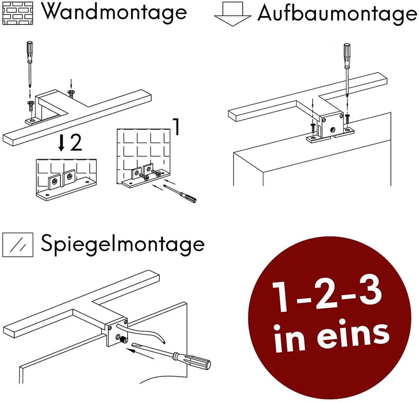 kalb LED Spiegelleuchte Aurinko Badleuchte chrom 300mm neutralweiß - Bild 5