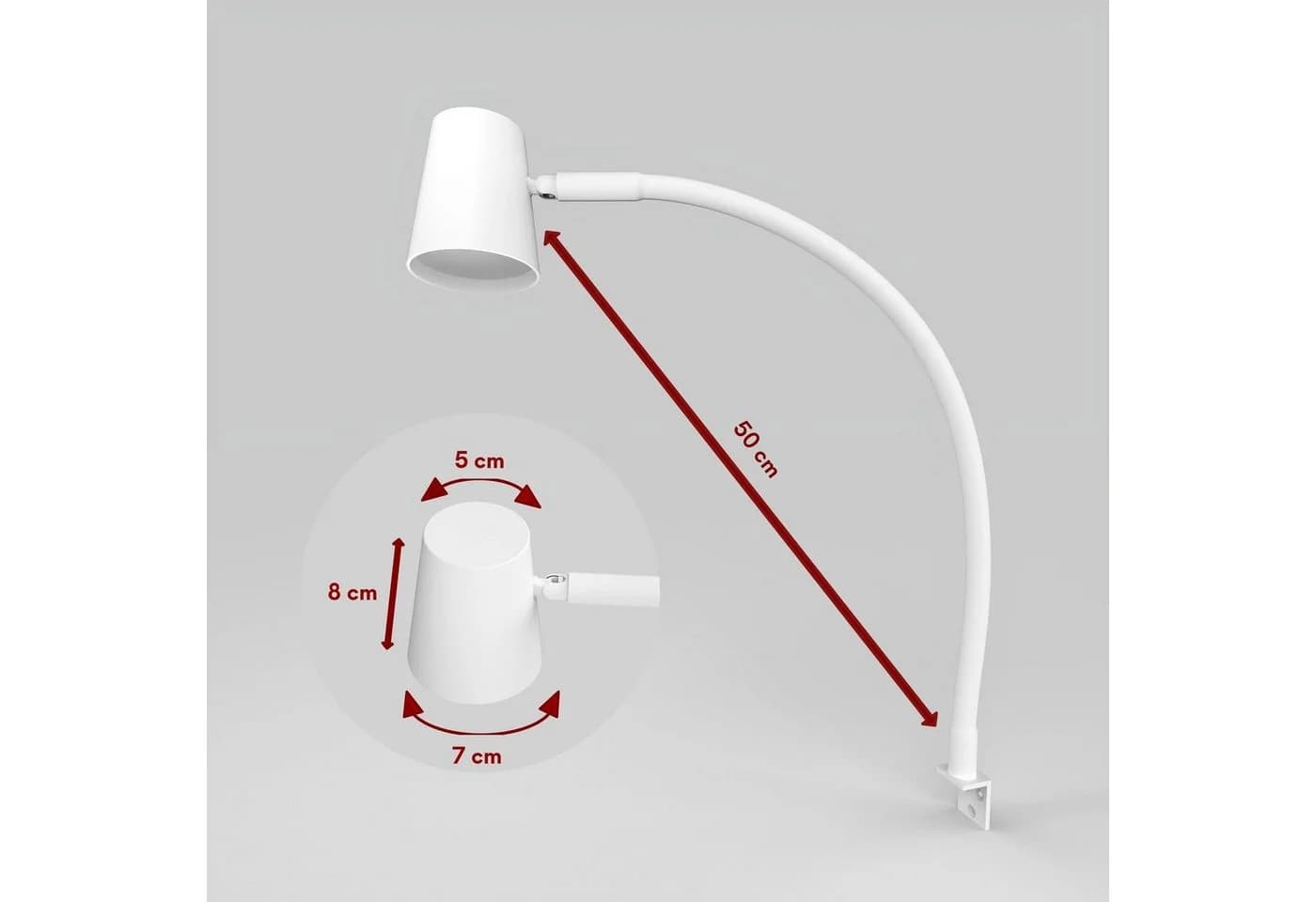 kalb Bettleuchte LED Leseleuchte weiß, dimmbar, 2er Set