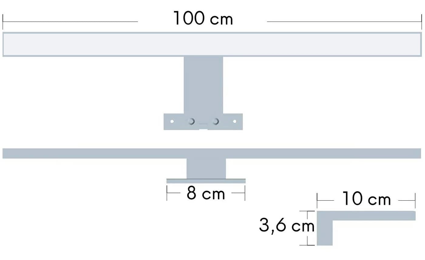 kalb LED Spiegelleuchte 100cm Badleuchte Schwarz Neutralweiß - Bild 5
