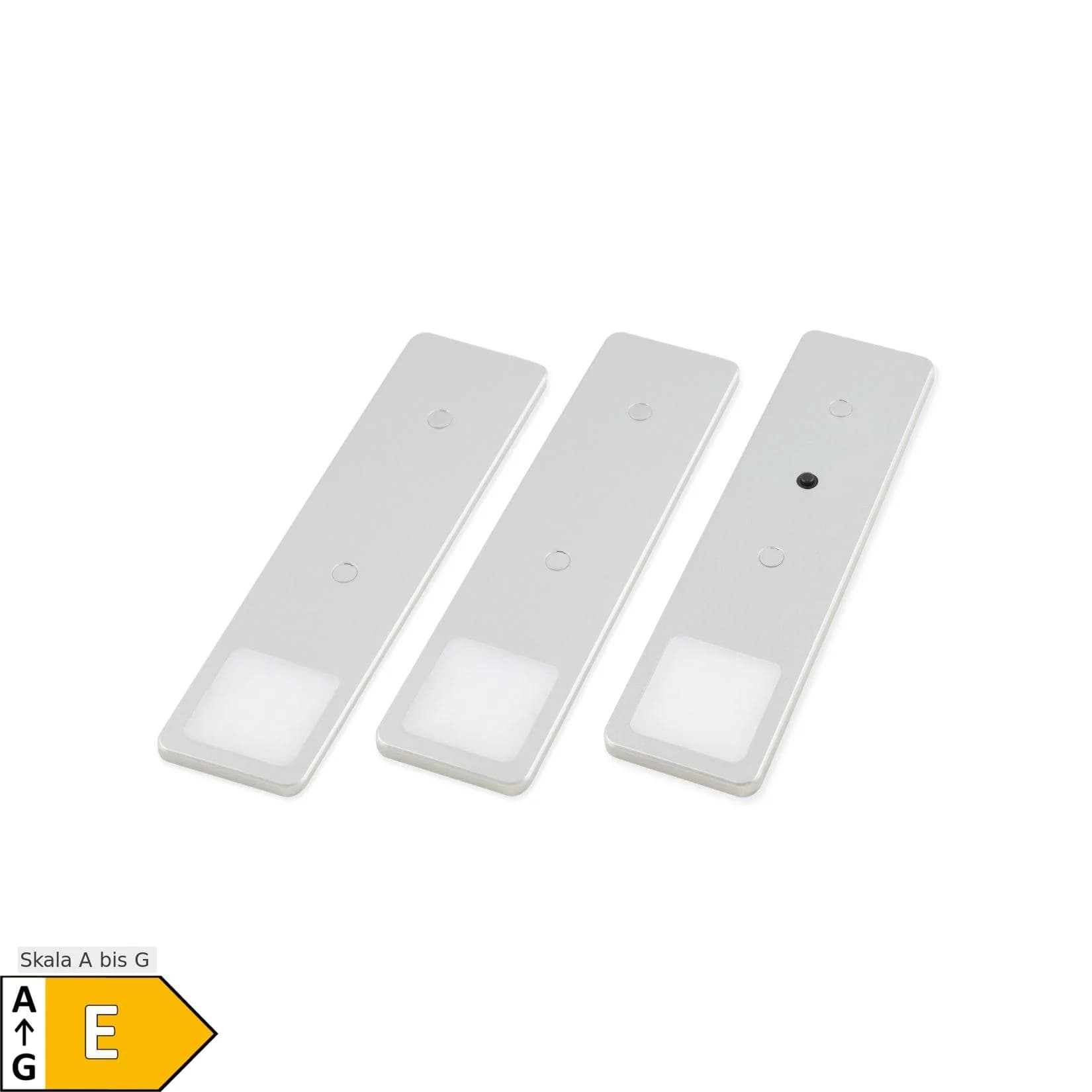 kalb LED Unterbauleuchte Solid2 3er Set Silbergrau Mechanischer Schalter