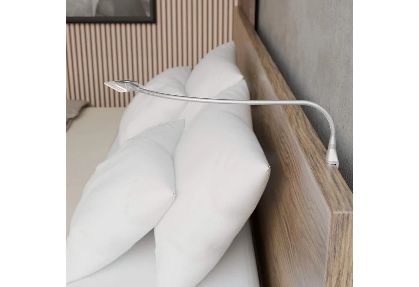 kalb Bettleuchte Diora Dual Leseleuchte mit Touch-Schalter, Silbergrau, Warmweiß