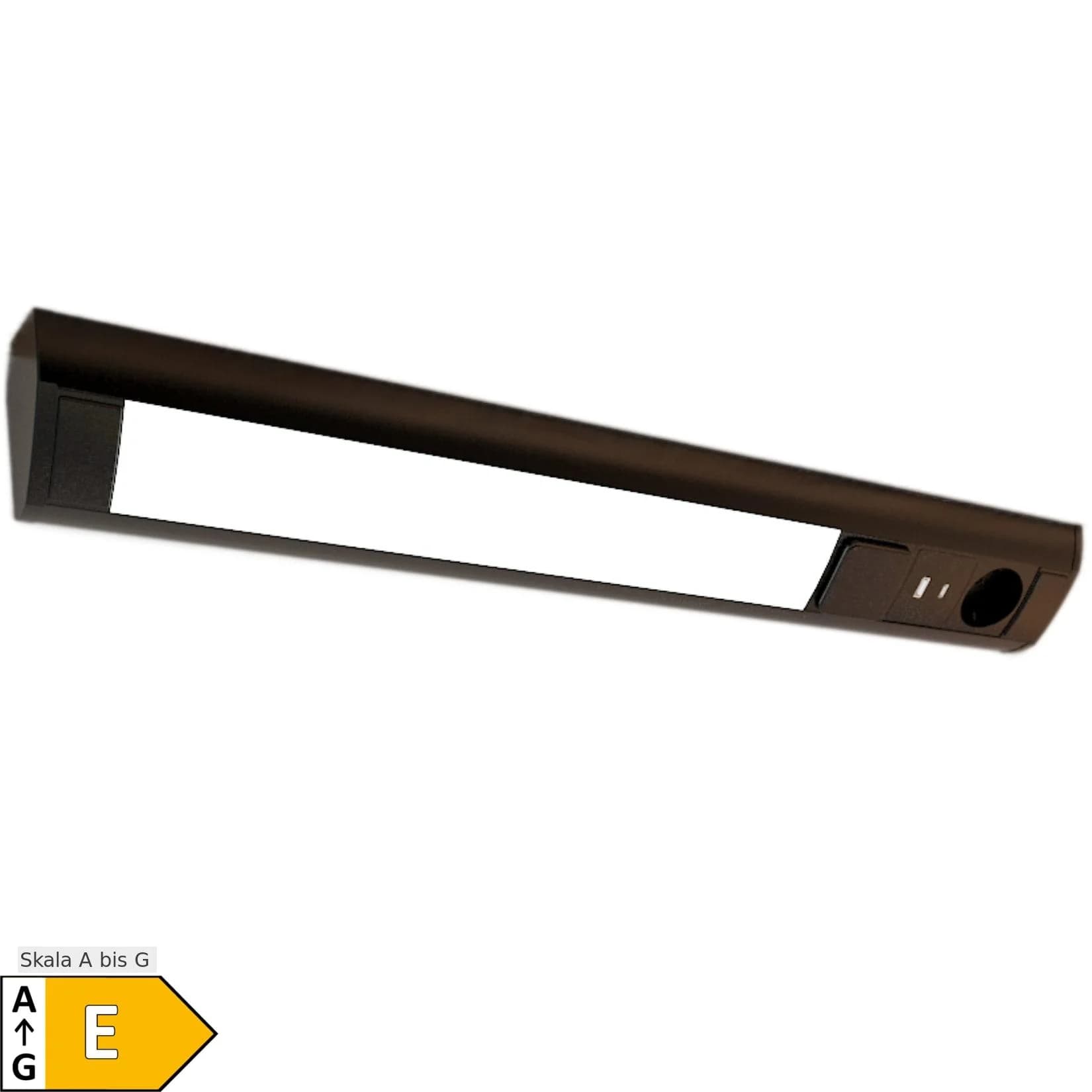 kalb LED Unterbauleuchte mit Schalter, Steckdose & USB-Port Schwarz