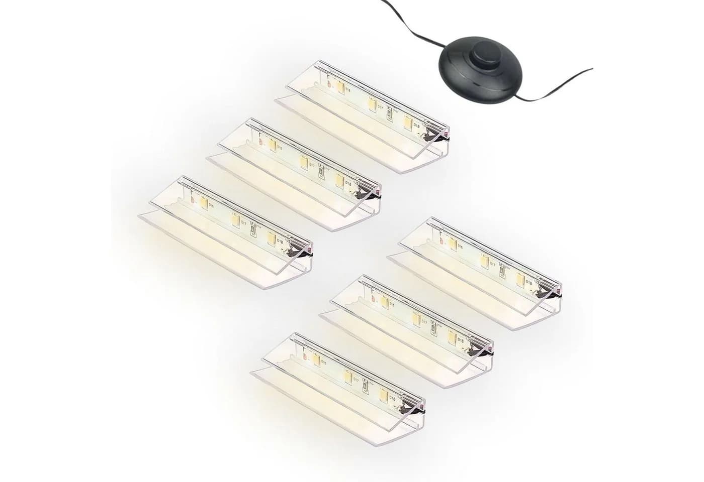 kalb LED Glaskantenbeleuchtung Clip Set 6er Transparent Plug & Play - Bild 2