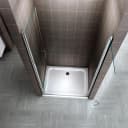 i-flair Dusch-Doppelflügeltür Lara ESG Glas Pendeltüren Silber Bild 4