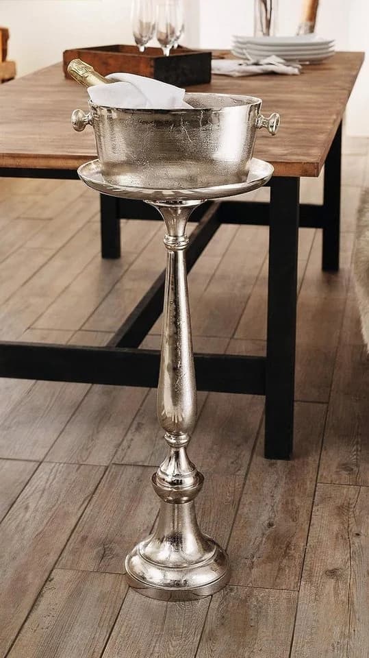 Dekoleidenschaft Dekosäule Silber Metall Antik Look - Bild 3