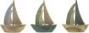 Dekoleidenschaft Mini Segelboote Set 3 St. Blau/Grün Holz Bild 2