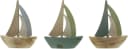 Dekoleidenschaft Mini Segelboote Set 3 St. Blau/Grün Holz Bild 3
