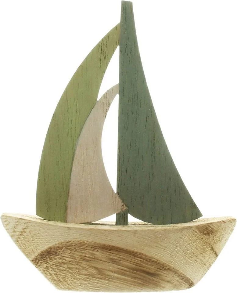 Dekoleidenschaft Mini Segelboote Set 3 St. Blau/Grün Holz - Bild 5