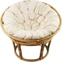Dekoleidenschaft Papasansessel Rattan Beige mit Baumwollkissen Bild 3