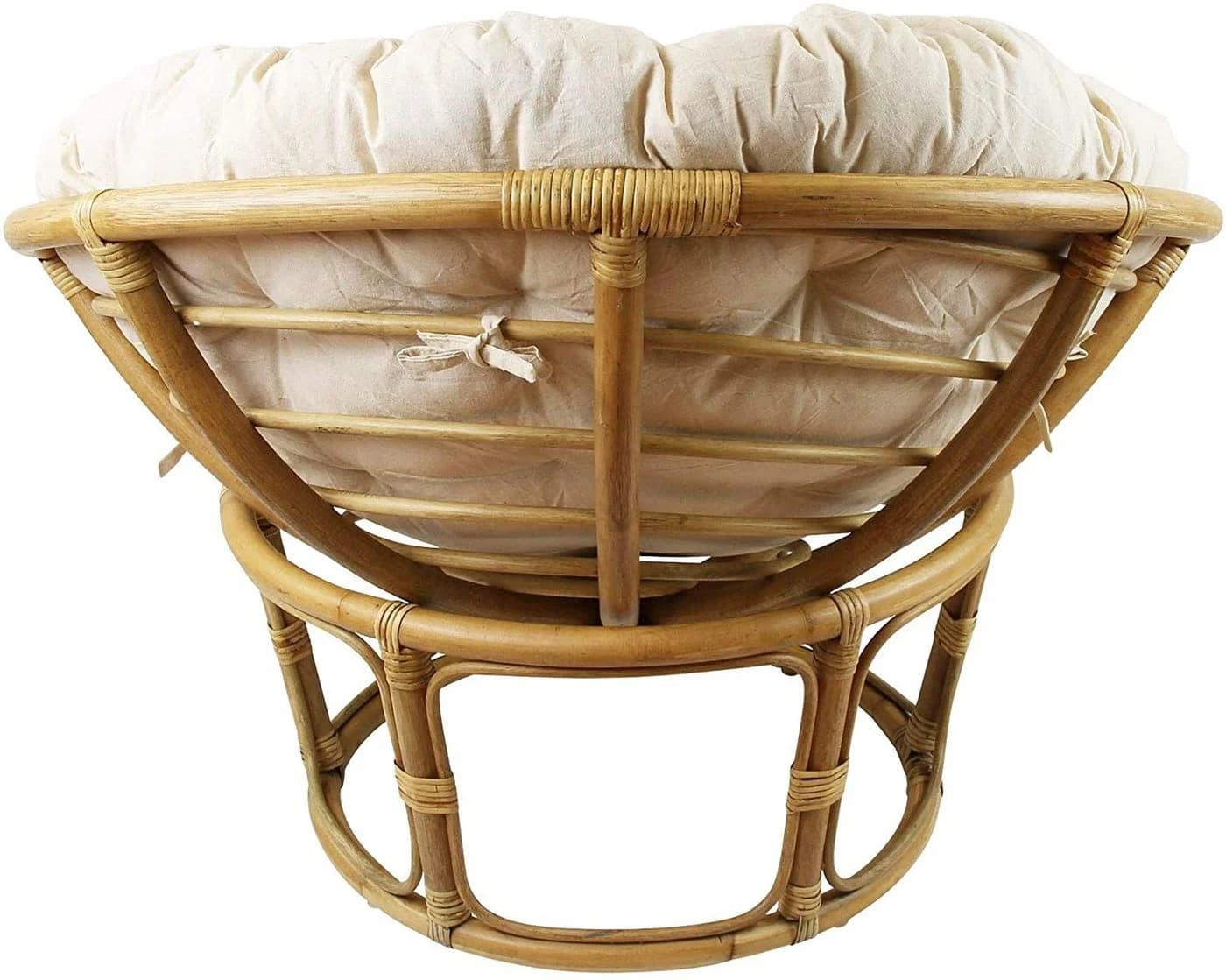 Dekoleidenschaft Papasansessel Rattan Beige mit Baumwollkissen - Bild 4