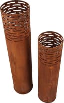 Dekoleidenschaft Windlichtsäule 2er Set Metall Rost Finish Outdoor Bild 3