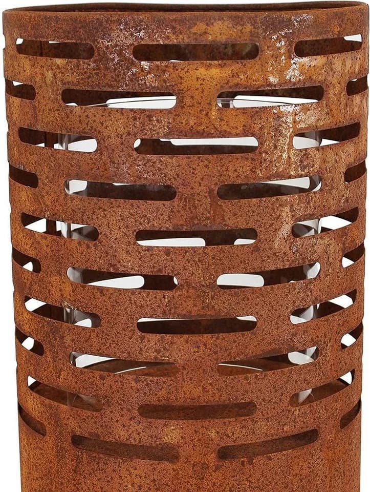 Dekoleidenschaft Windlichtsäule 2er Set Metall Rost Finish Outdoor - Bild 5