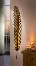 Dekoleidenschaft Wanddeko Feder aus Metall Gold 99 cm Bild 1