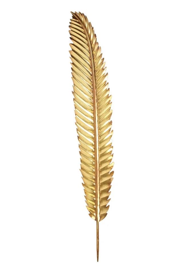 Dekoleidenschaft Wanddeko Feder aus Metall Gold 99 cm - Bild 2