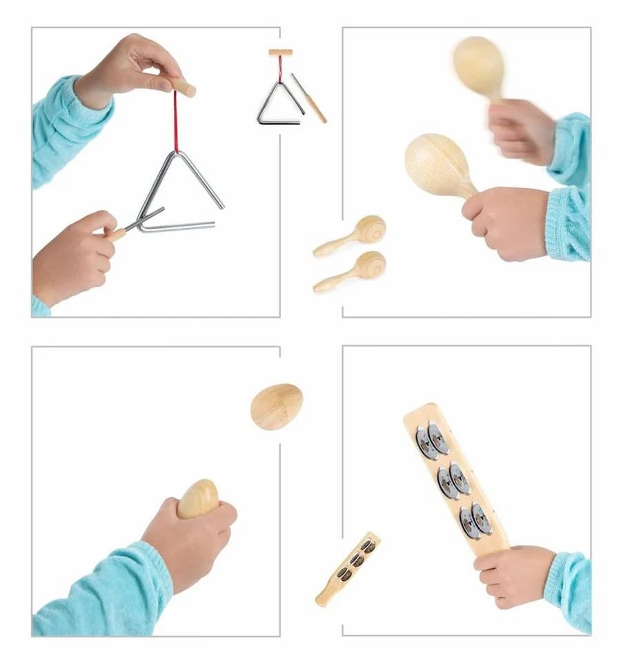 Classic Cantabile Kinderpercussion Starter-Set 13-teilig Holz Bunt - Bild 4
