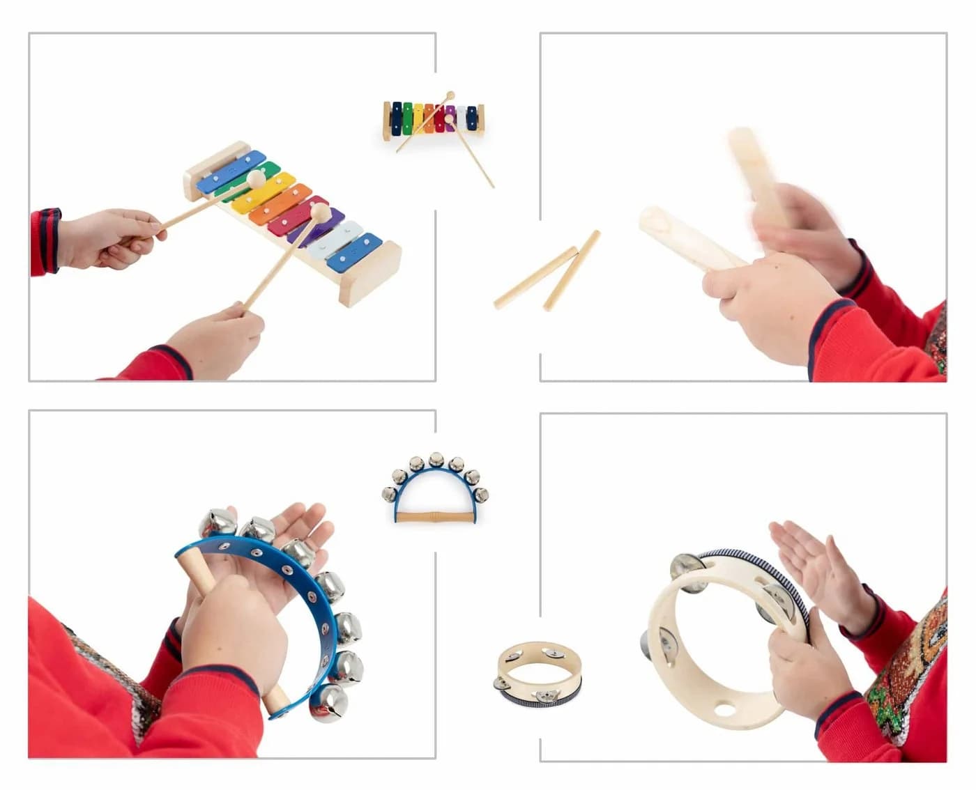Classic Cantabile Kinderpercussion Starter-Set 13-teilig Holz Bunt - Bild 5