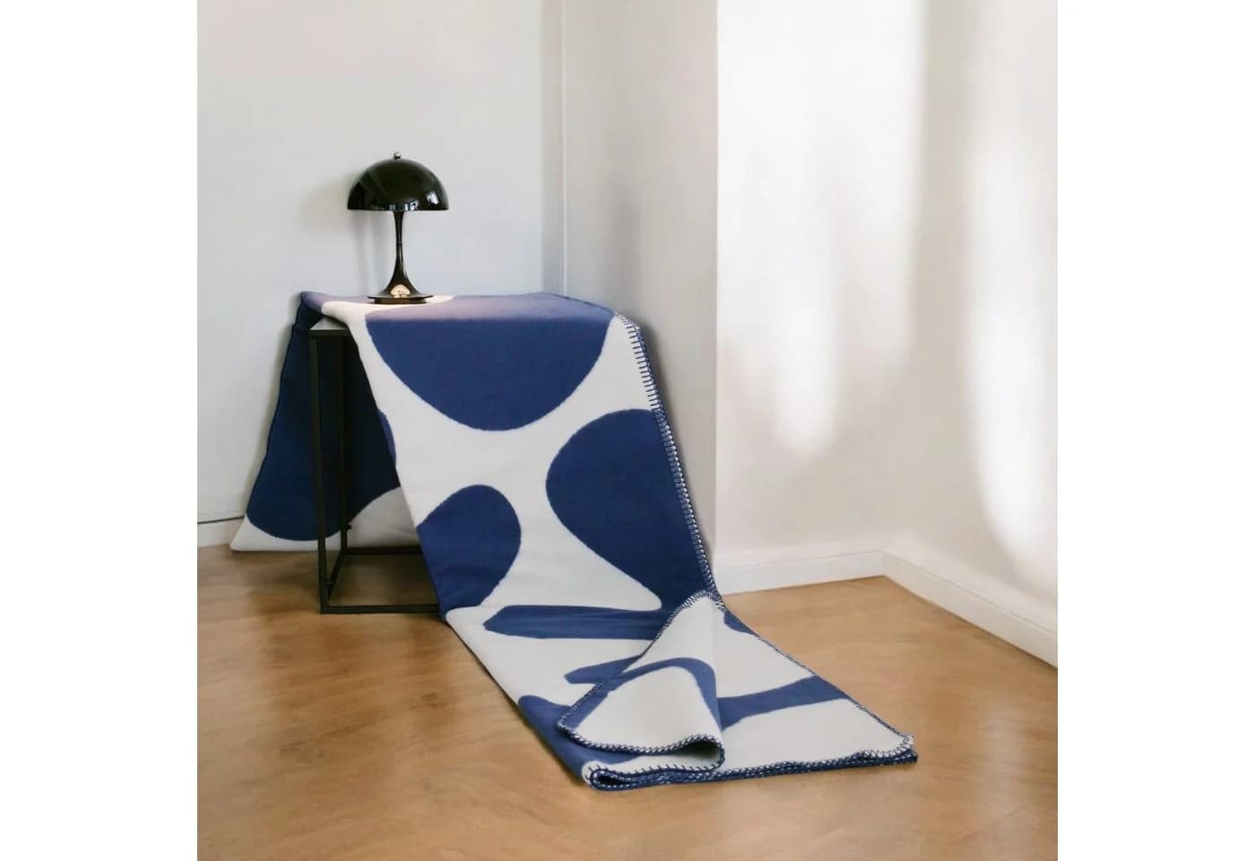 RIEMA FRIDA Wohndecke Bio-Baumwolle Blau 150x200cm