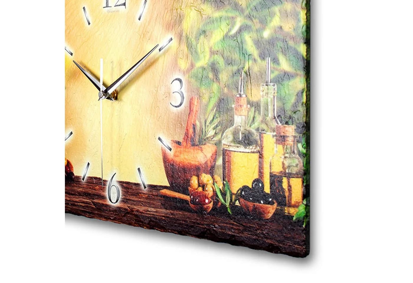 Kreative Feder Designer-Wanduhr aus Schiefer mit flüsterleisem Uhrwerk - Bild 3