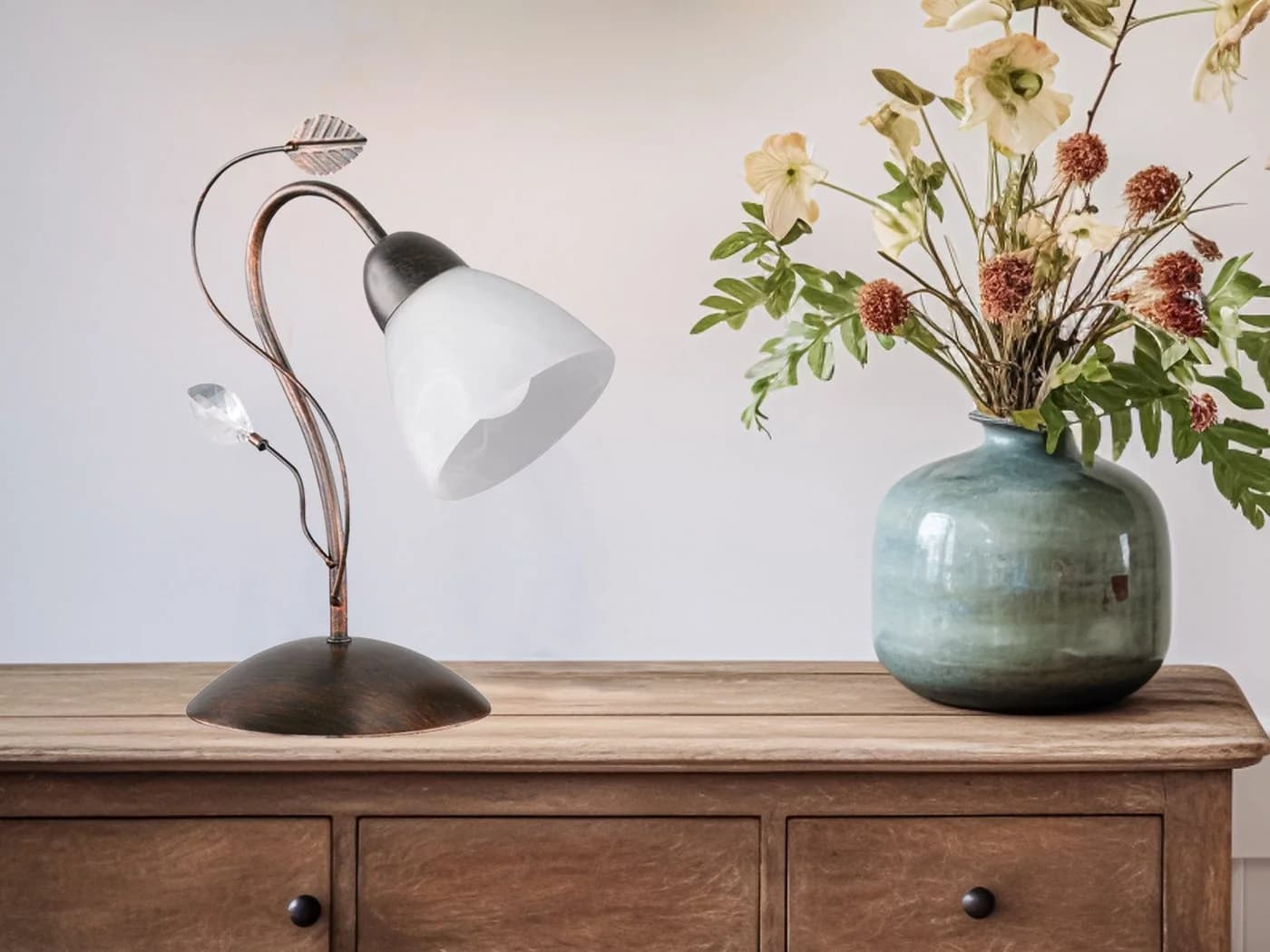 Trio Leuchten LED Nachttischlampe Landhausstil Warmweiß