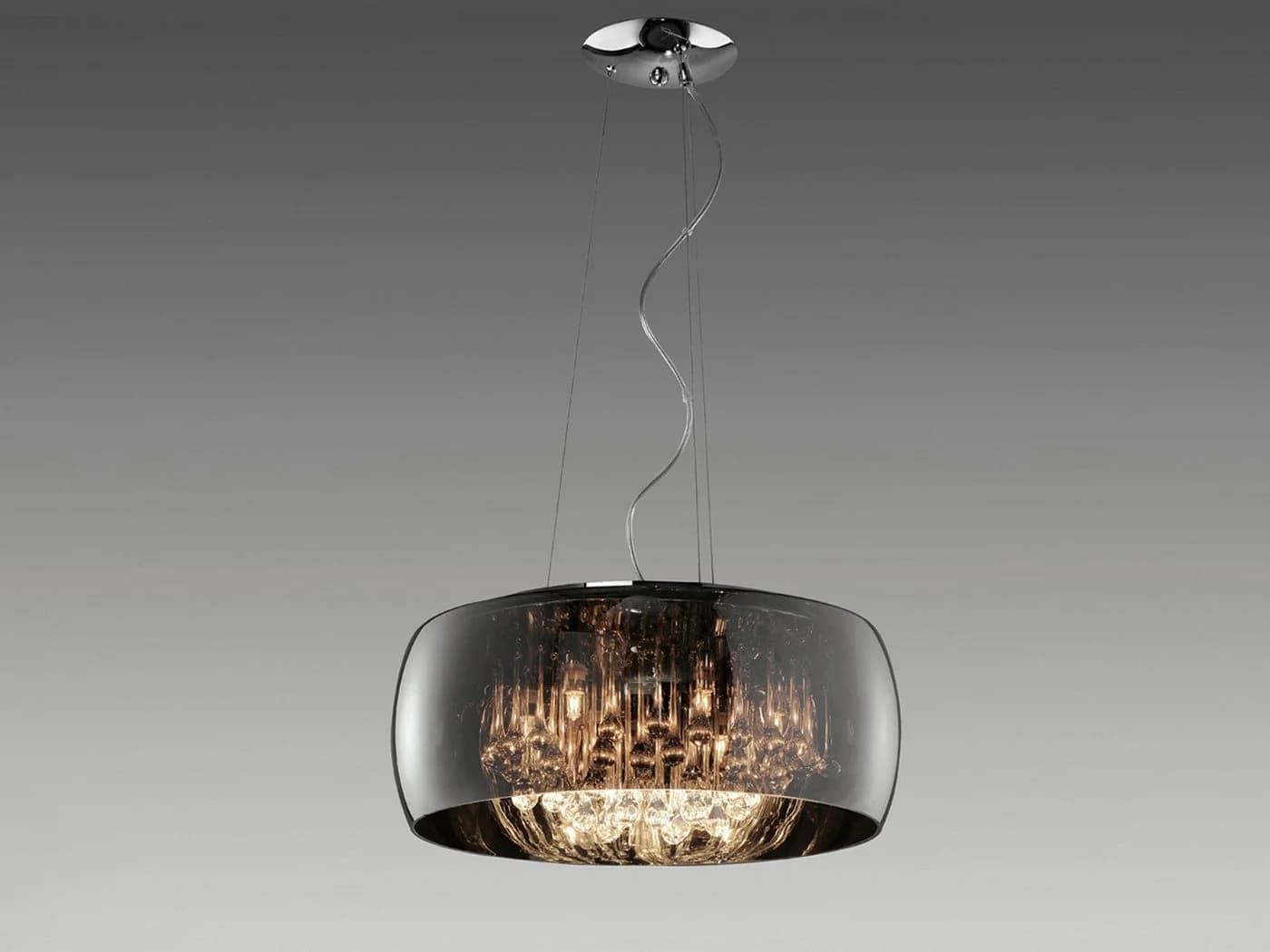 TRIO Leuchten LED Pendelleuchte Glas Kristall Silber Chrom Ø 50cm - Bild 3
