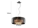 TRIO Leuchten LED Pendelleuchte Glas Kristall Silber Chrom Ø 50cm Bild 4