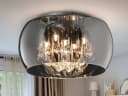 TRIO Leuchten LED Deckenleuchte Glas Kristall Silber Chrom Dimmbar Bild 1