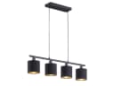 Reality Leuchten LED Pendelleuchte Dimmbar Schwarz Gold 4-flammig Bild 2