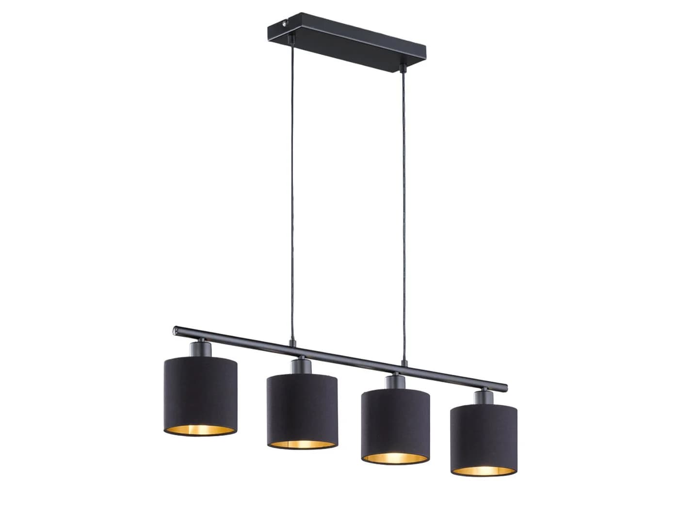 Reality Leuchten LED Pendelleuchte Dimmbar Schwarz Gold 4-flammig - Bild 2