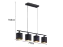Reality Leuchten LED Pendelleuchte Dimmbar Schwarz Gold 4-flammig Bild 4