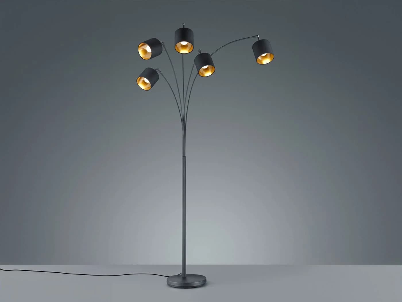 Reality Leuchten LED Stehlampe Dimmfunktion Schwarz Gold - Bild 3