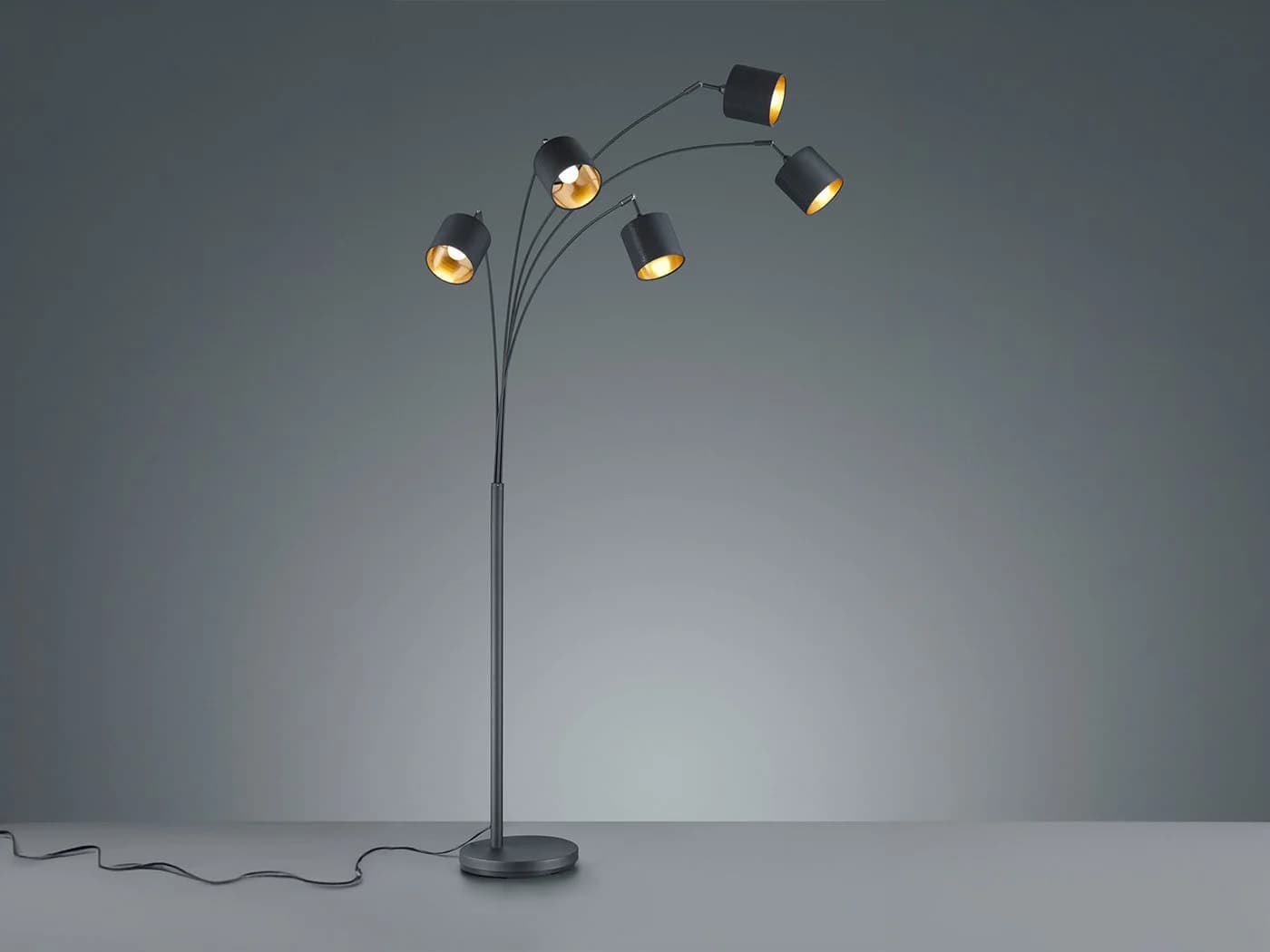 Reality Leuchten LED Stehlampe Dimmfunktion Schwarz Gold - Bild 5