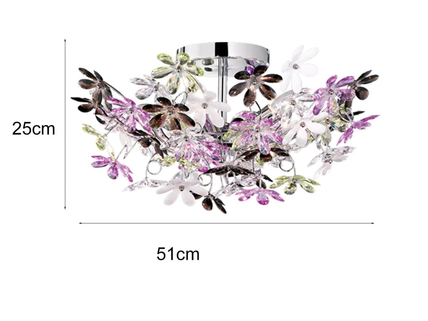 Reality Leuchten LED Deckenleuchte mit bunten Blüten Ø 51cm, Dimmfunktion, LED wechselbar, Warmweiß - Bild 3