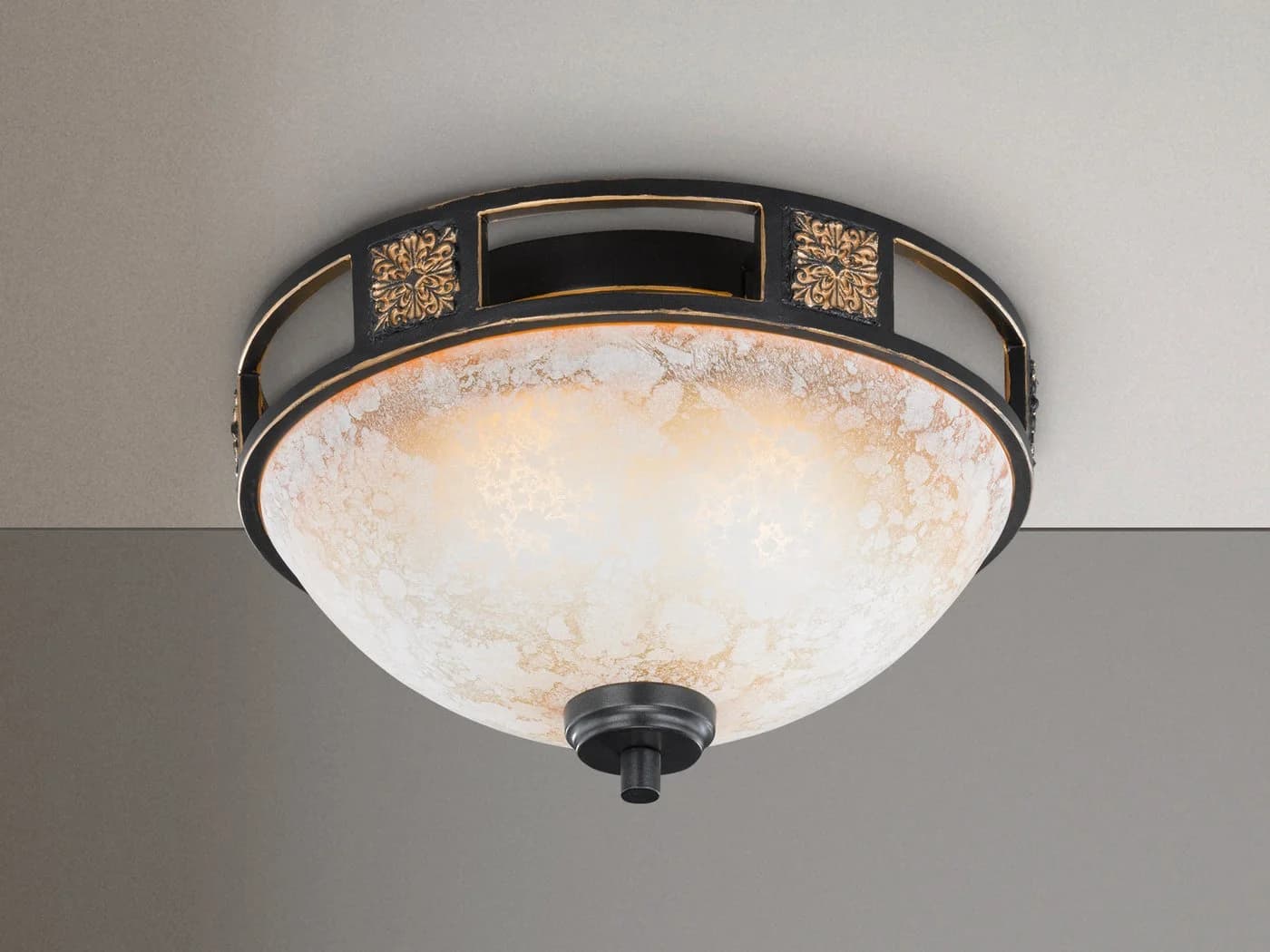TRIO Leuchten LED Deckenleuchte Landhaus-Stil Rost/Weiß - Bild 3