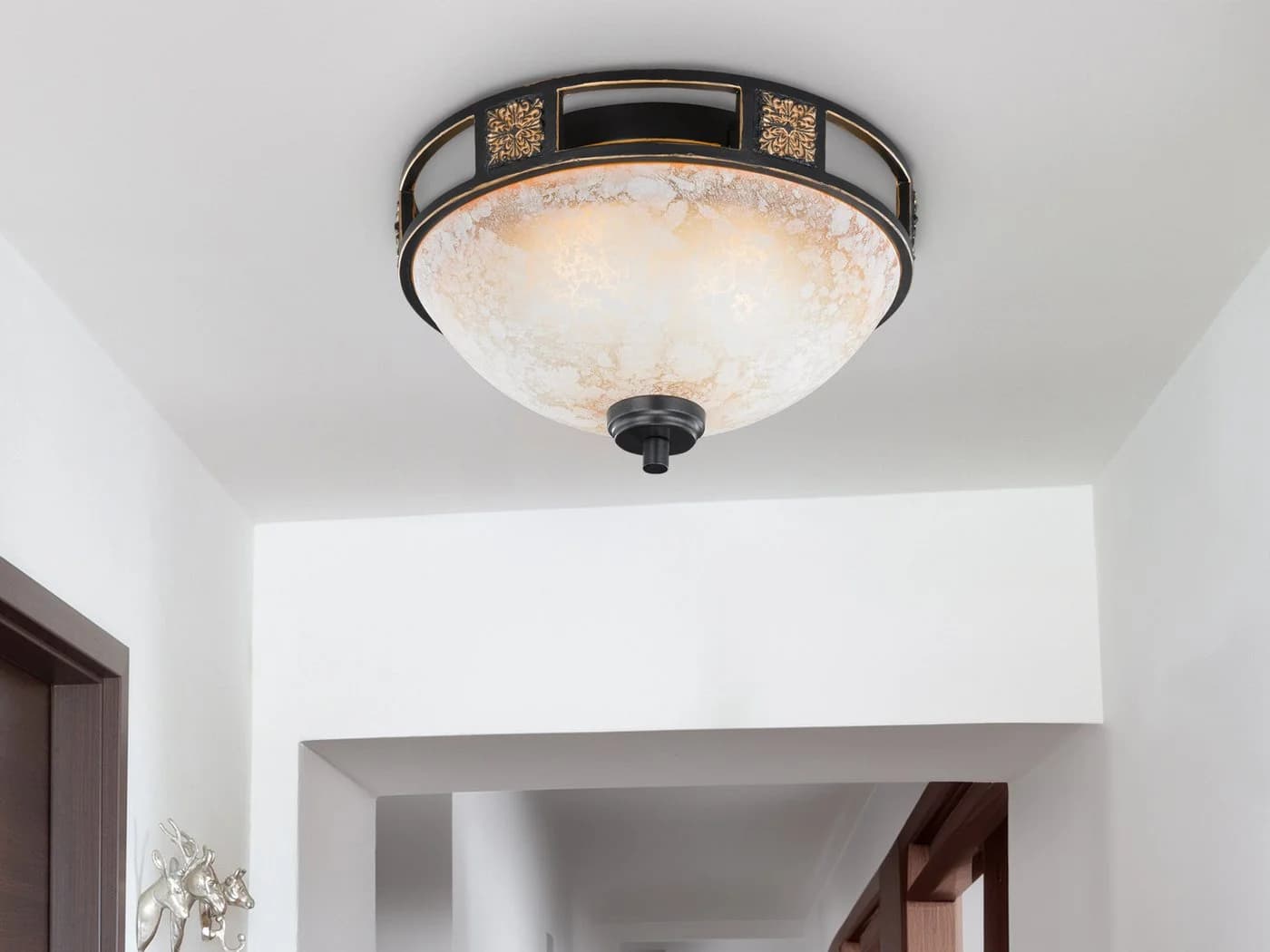 TRIO Leuchten LED Deckenleuchte Landhaus-Stil Rost/Weiß - Bild 5