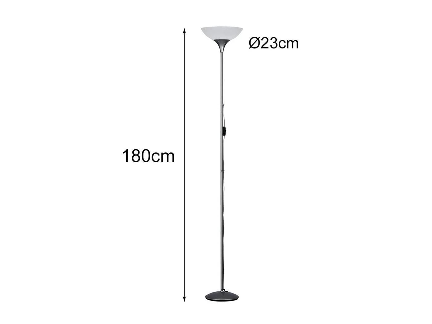 Reality Leuchten LED Deckenfluter Stehlampe Silber Weiß 180cm - Bild 3