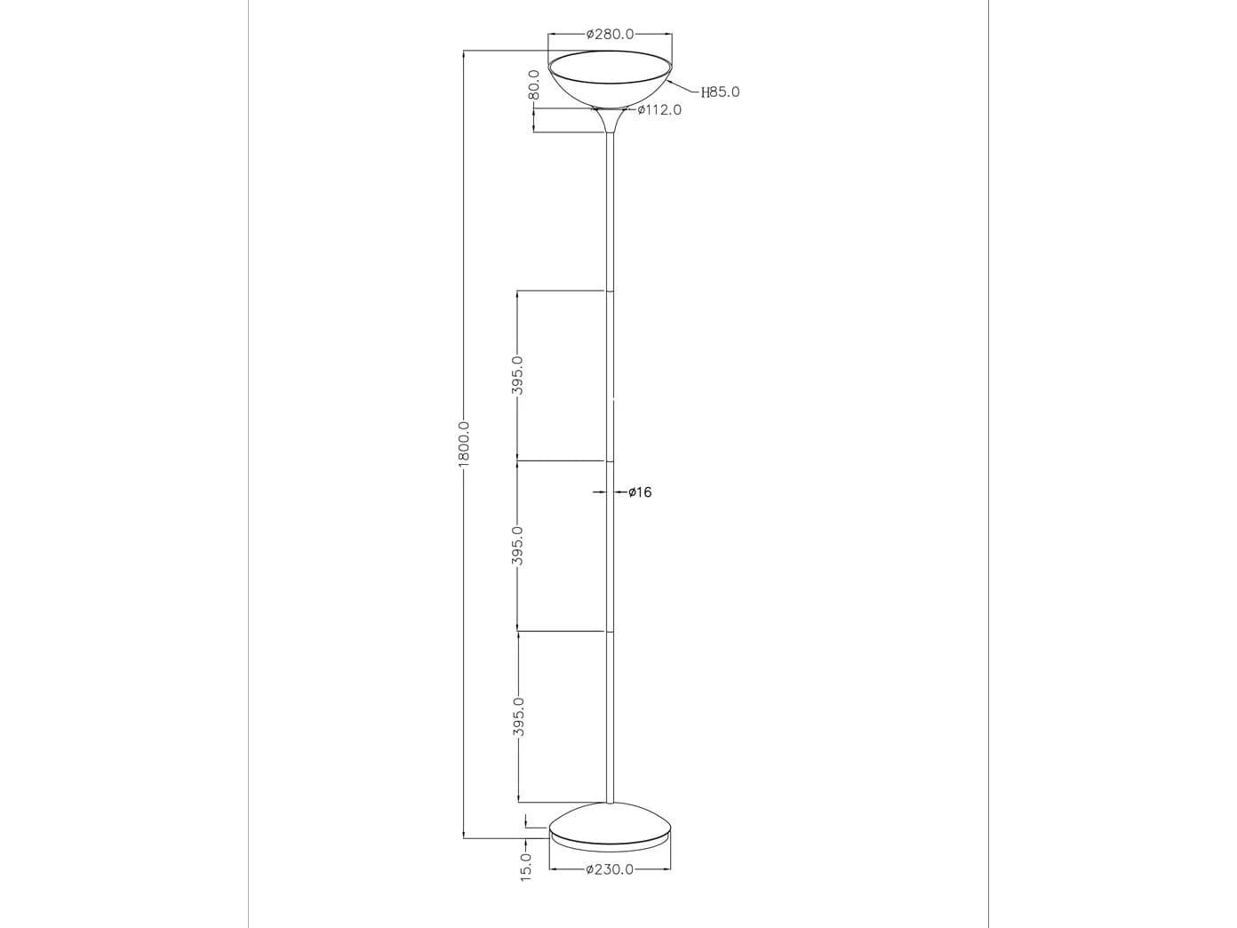 Reality Leuchten LED Deckenfluter Stehlampe Silber Weiß 180cm - Bild 4