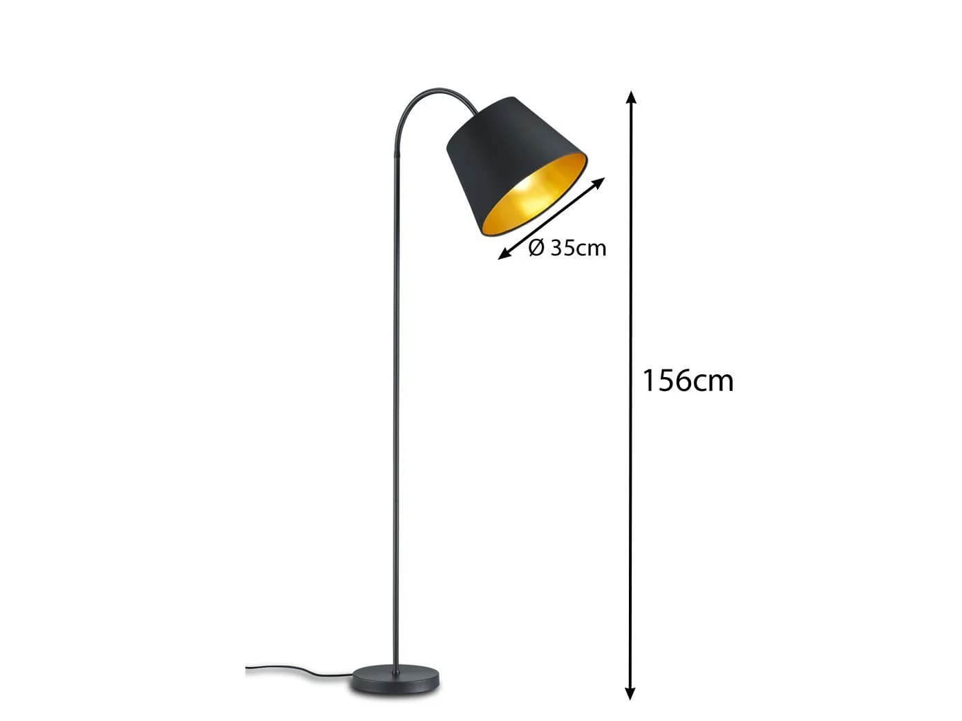 meineWunschleuchte Stehlampe Schwarz/Gold Flexarm E27 - Bild 3