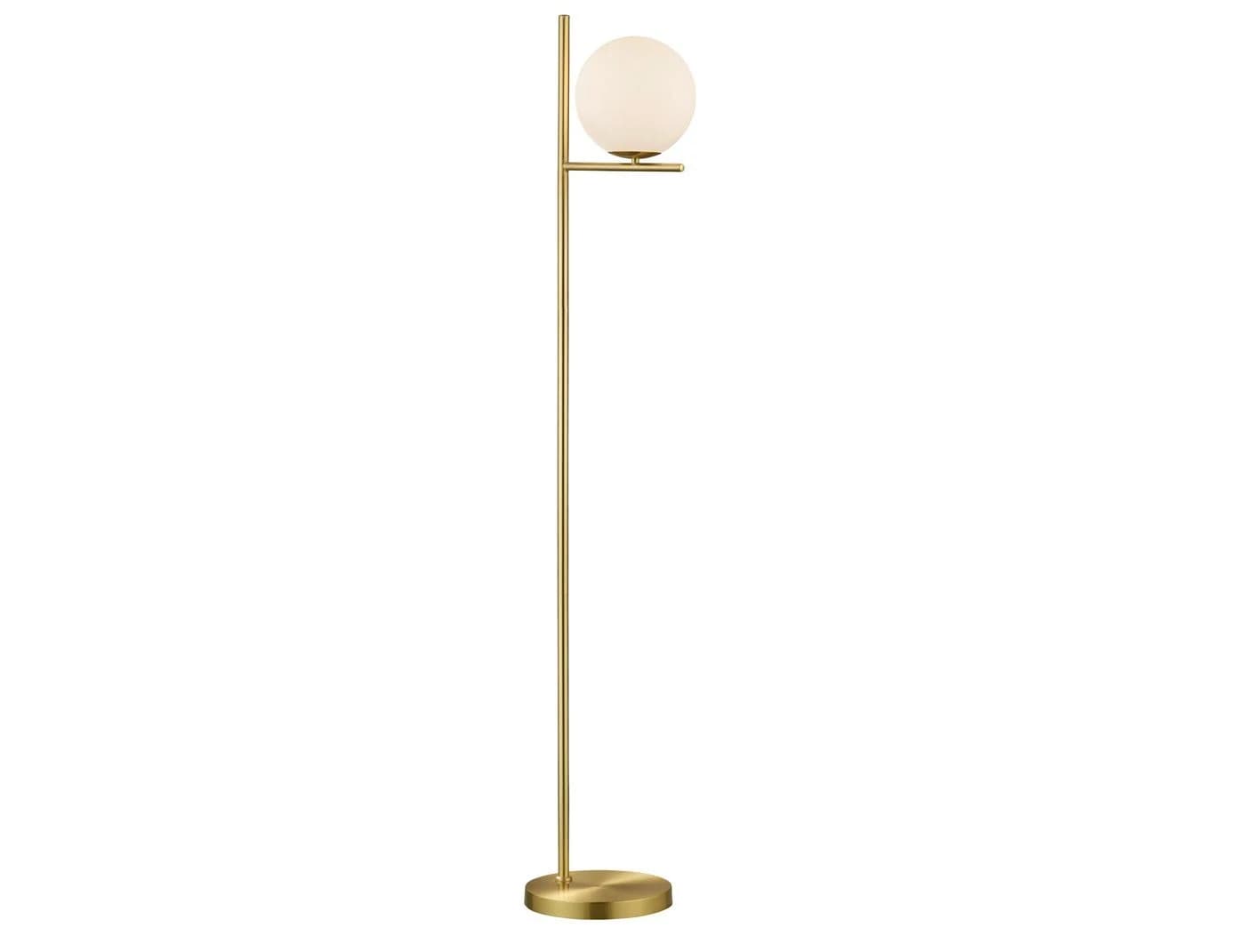 TRIO Leuchten LED Stehlampe Dimmbar Glas-Kugel Messing Weiß - Bild 2
