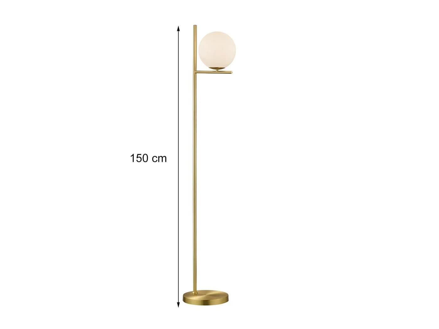 TRIO Leuchten LED Stehlampe Dimmbar Glas-Kugel Messing Weiß - Bild 4
