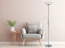 Reality Leuchten LED Deckenfluter 180cm Silber Matt mit Flex Leselampe Bild 1