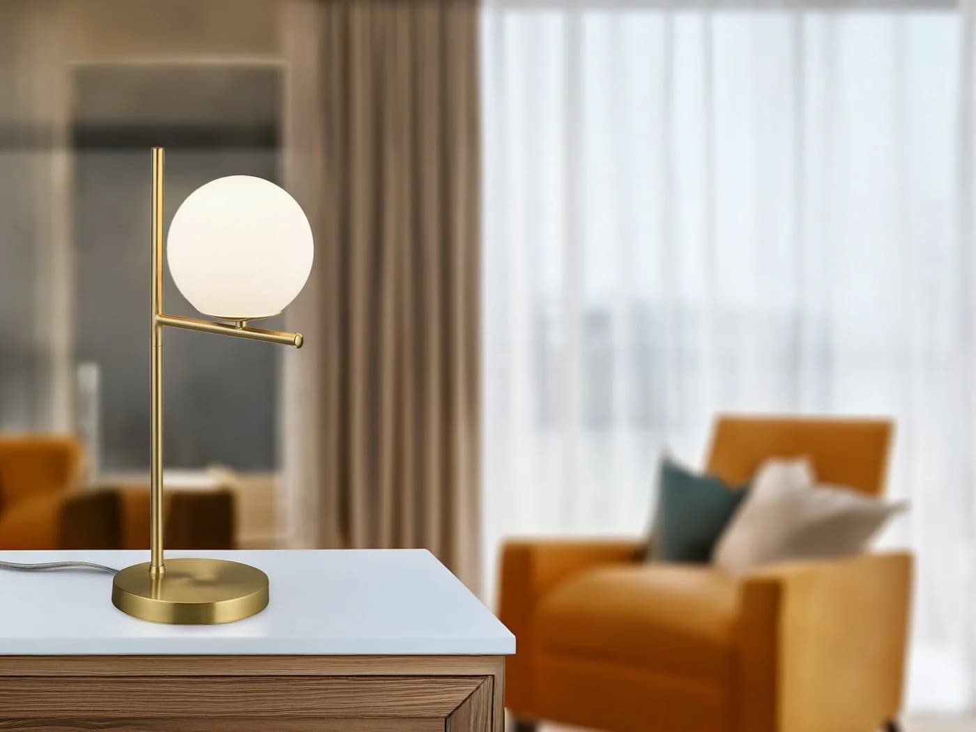 TRIO Leuchten LED Nachttischlampe Dimmbar Messing matt Weiß