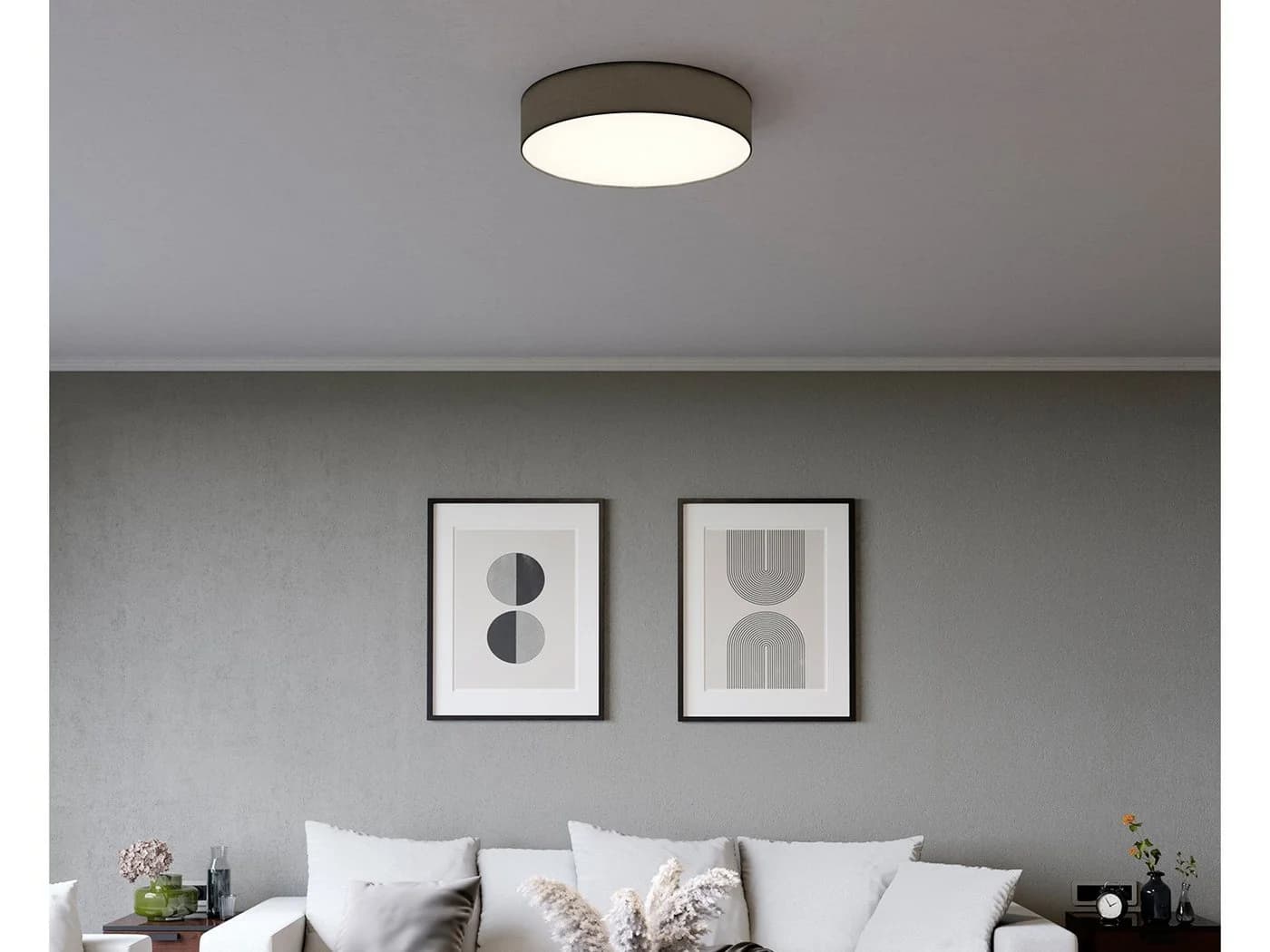 Smartwares LED Deckenleuchte Schwarz Dimmbar Stoffschirm 50cm - Bild 5