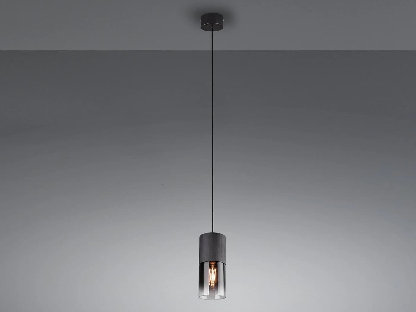 TRIO Leuchten LED Pendelleuchte Schwarz Rauchglas Warmweiß - Bild 3