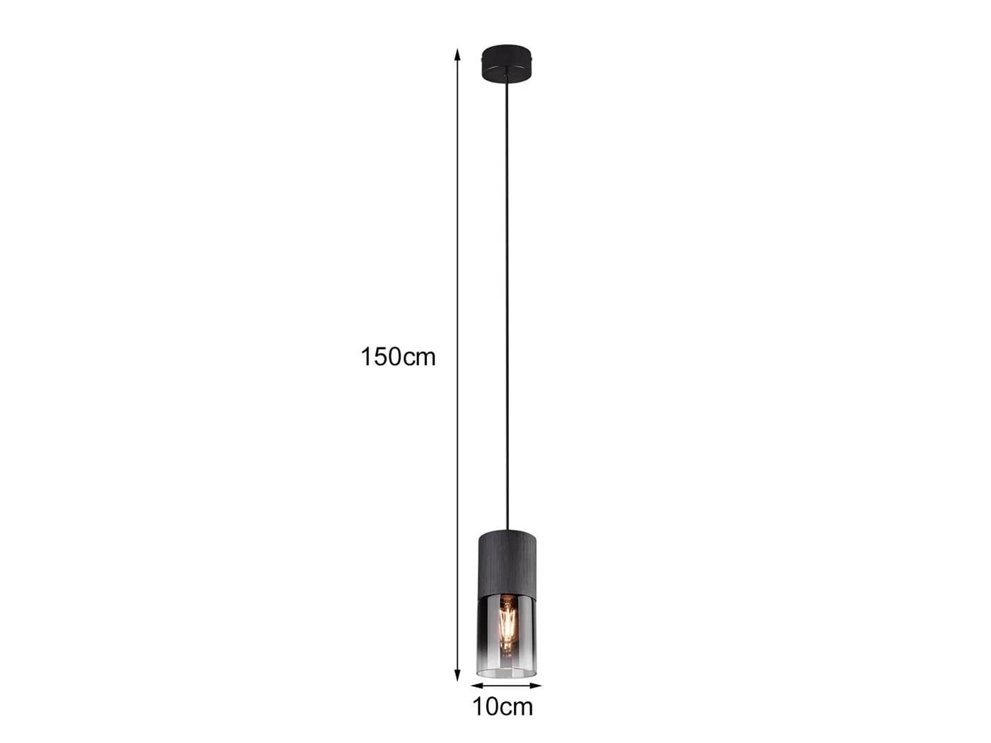 TRIO Leuchten LED Pendelleuchte Schwarz Rauchglas Warmweiß - Bild 4